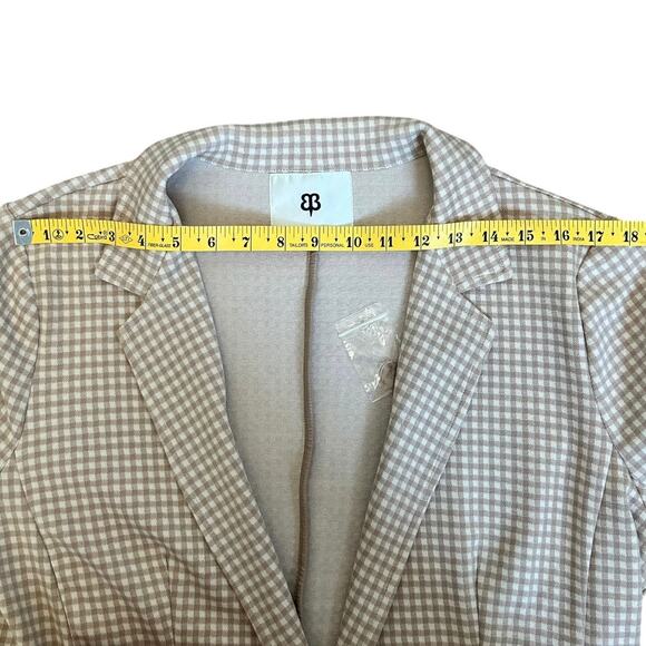 Betabrand Classic One Button Knit Blazer Gingham Plaid Office Work Size XL - Picture 7 of 13